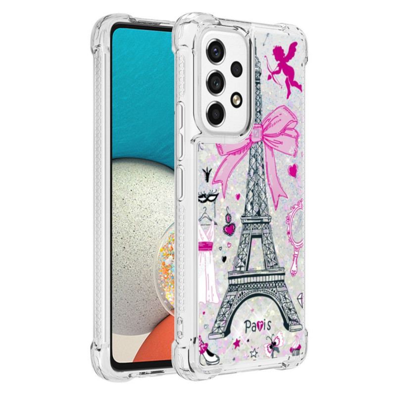 Capa Para Samsung Galaxy A53 5G As Lantejoulas Da Torre Eiffel