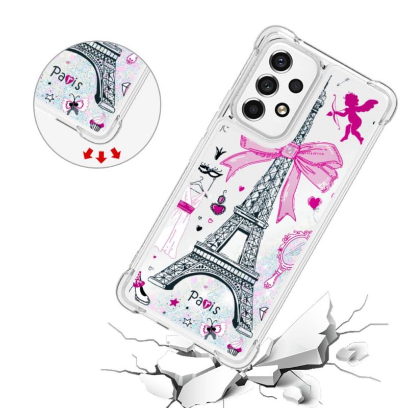 Capa Para Samsung Galaxy A53 5G As Lantejoulas Da Torre Eiffel