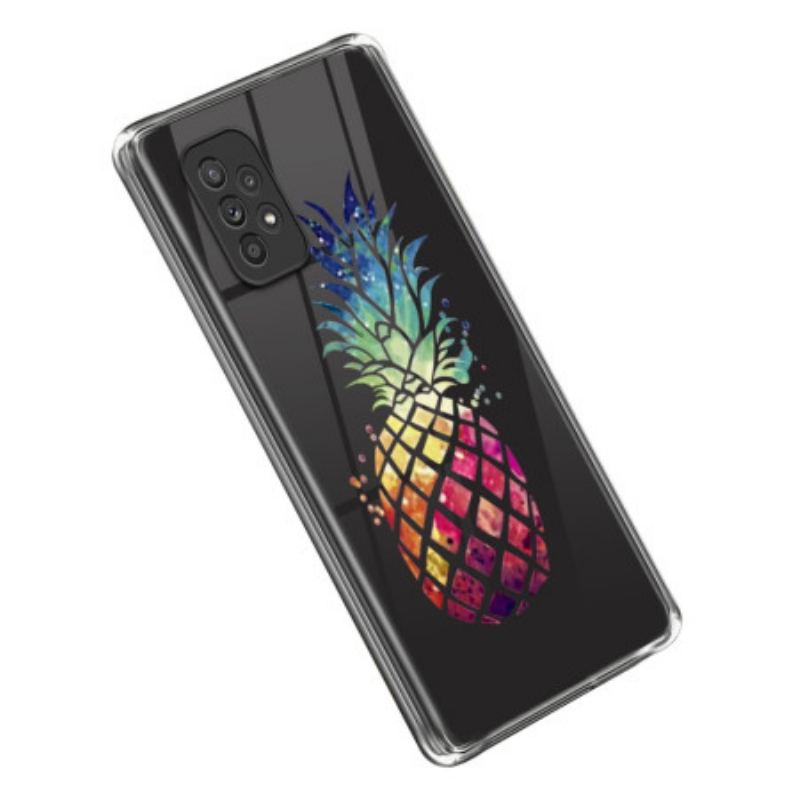 Capa Para Samsung Galaxy A53 5G Flores Roxas Sem Costura