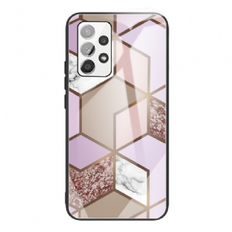 Capa Para Samsung Galaxy A53 5G Geometria Mármore Vidro Temperado