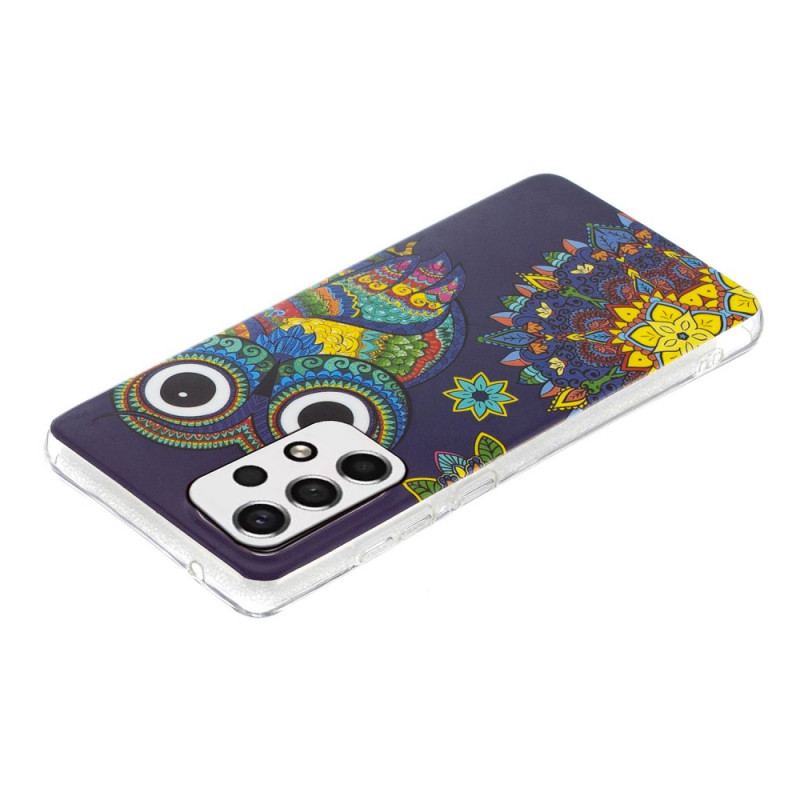 Capa Para Samsung Galaxy A53 5G Mandala Coruja Fluorescente