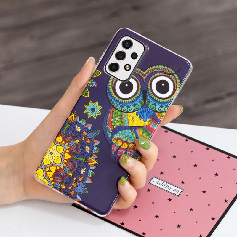 Capa Para Samsung Galaxy A53 5G Mandala Coruja Fluorescente