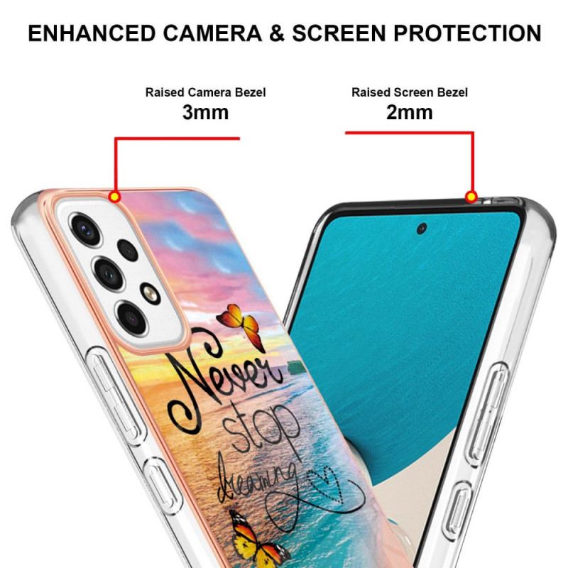 Capa Para Samsung Galaxy A53 5G Nunca Pare De Sonhar Com Borboletas