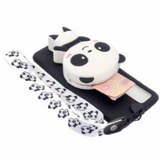 Capa Para Samsung Galaxy A53 5G Panda 3d Com Cordão De Mosquetão