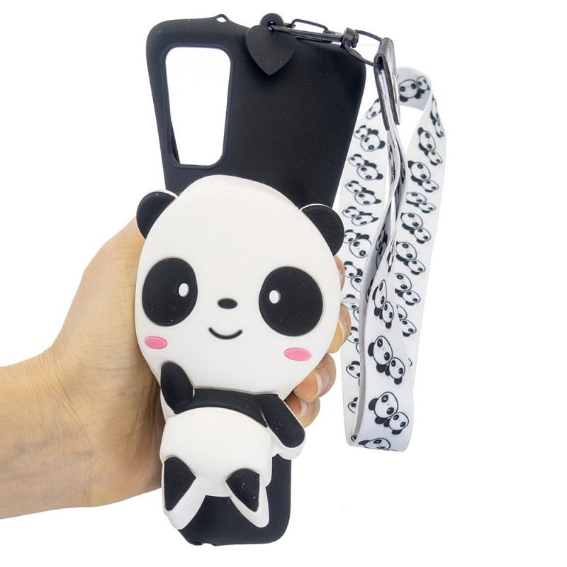 Capa Para Samsung Galaxy A53 5G Panda 3d Com Cordão De Mosquetão