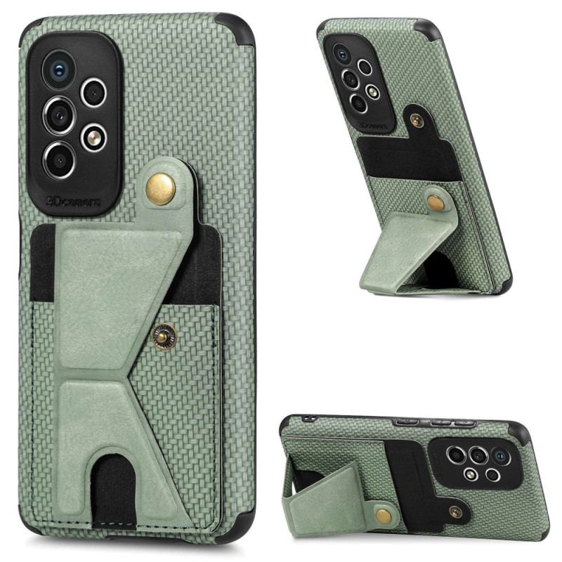 Capa Para Samsung Galaxy A53 5G Suporte Para Cartão De Fibra De Carbono