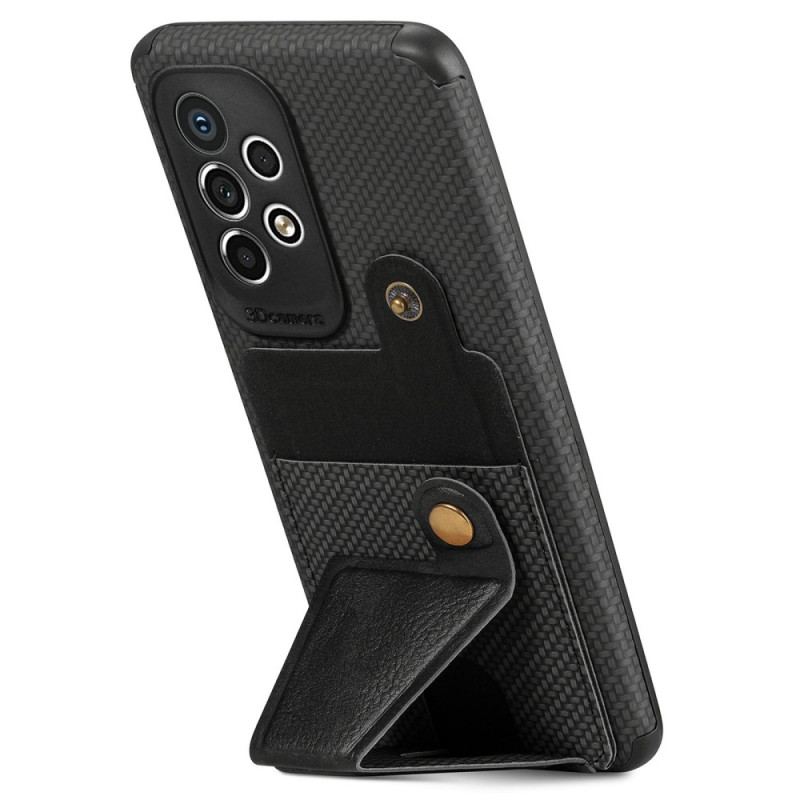 Capa Para Samsung Galaxy A53 5G Suporte Para Cartão De Fibra De Carbono