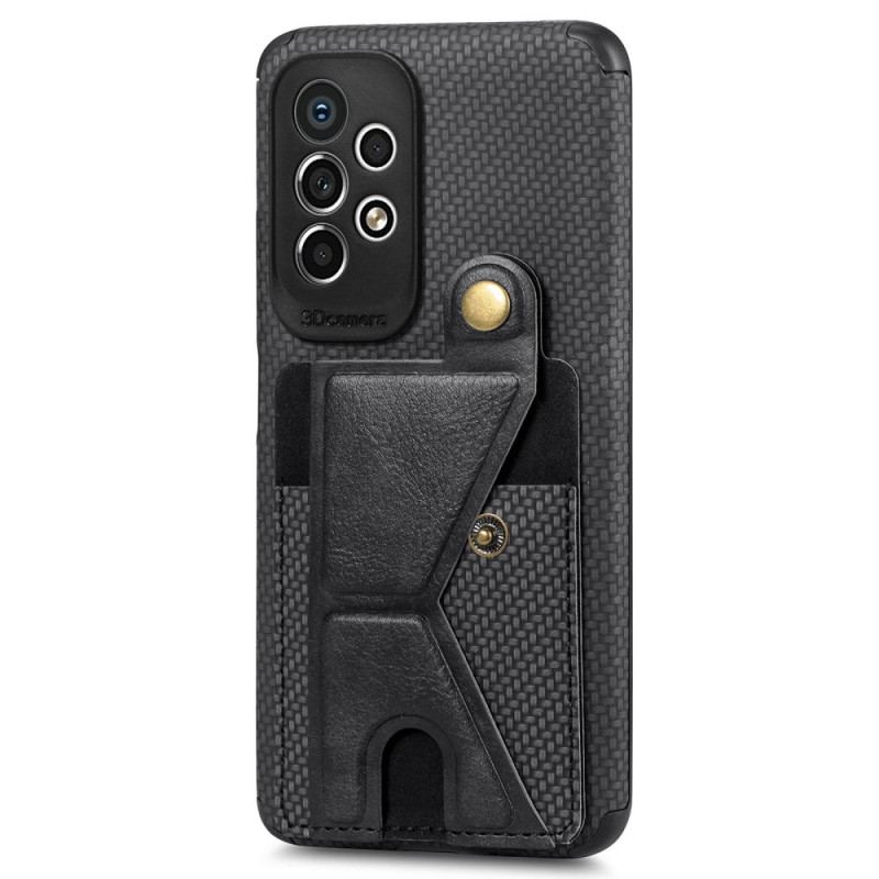 Capa Para Samsung Galaxy A53 5G Suporte Para Cartão De Fibra De Carbono