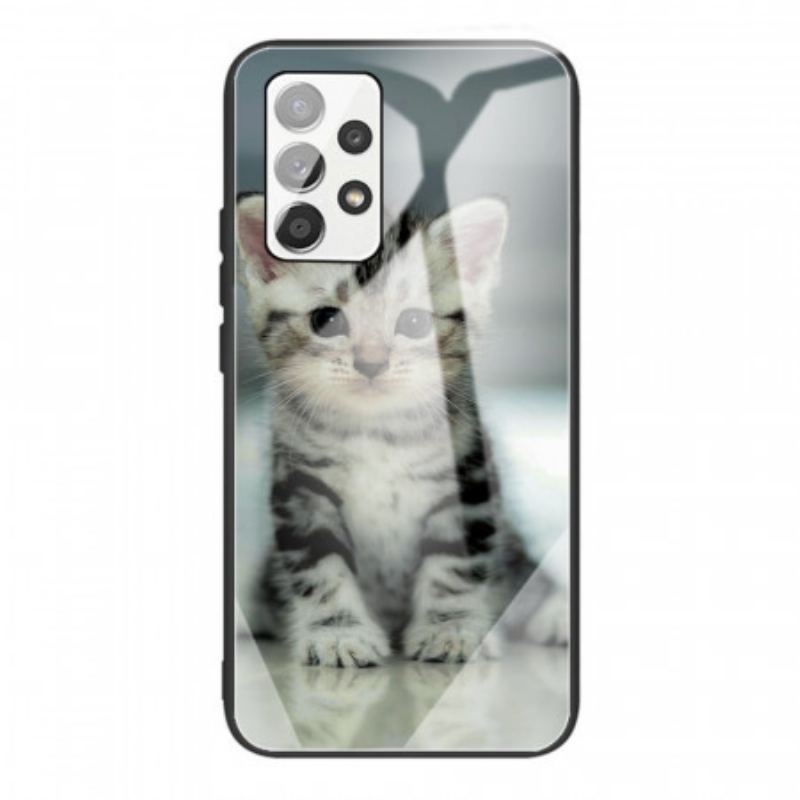 Capa Para Samsung Galaxy A53 5G Vidro Temperado Gatinho