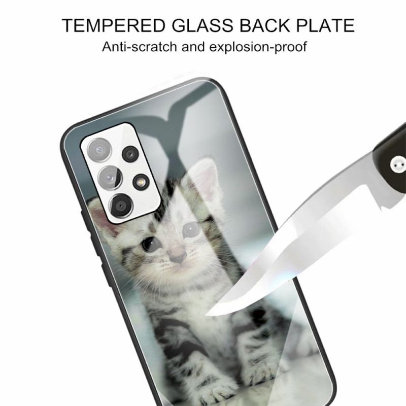 Capa Para Samsung Galaxy A53 5G Vidro Temperado Gatinho