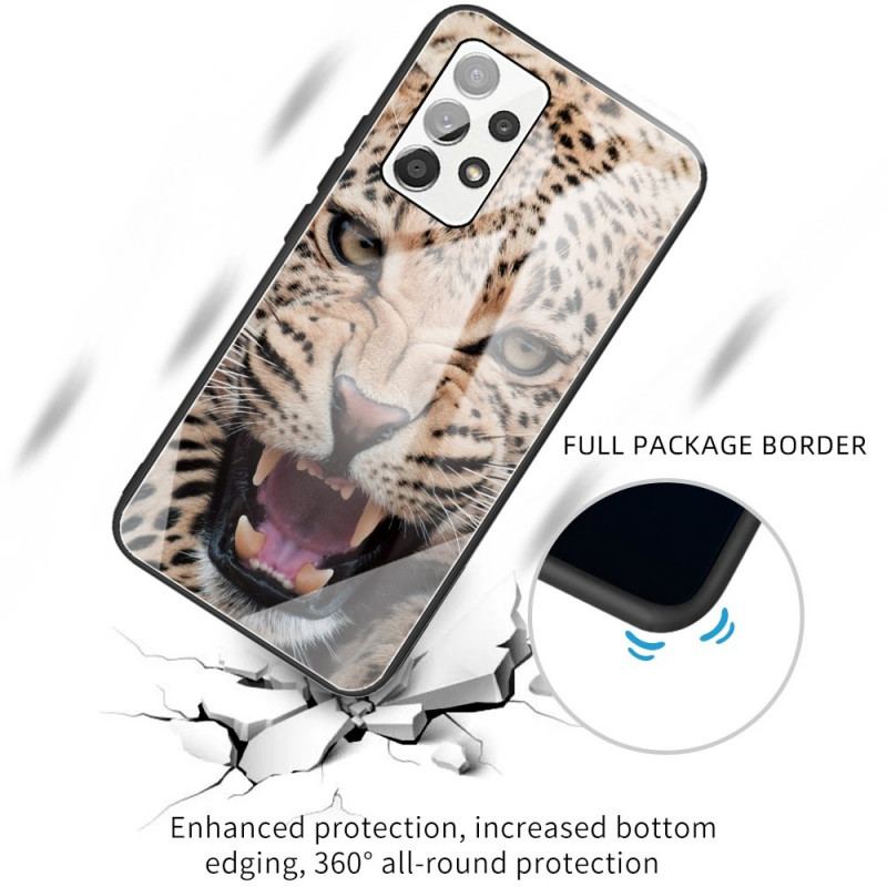 Capa Para Samsung Galaxy A53 5G Vidro Temperado Leopardo