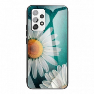 Capa Para Samsung Galaxy A53 5G Vidro Temperado Margarida