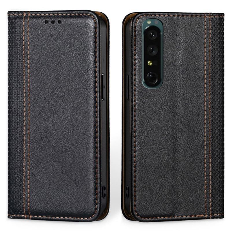 Capa De Celular Para Sony Xperia 1 IV Flip Couro Falso Vintage