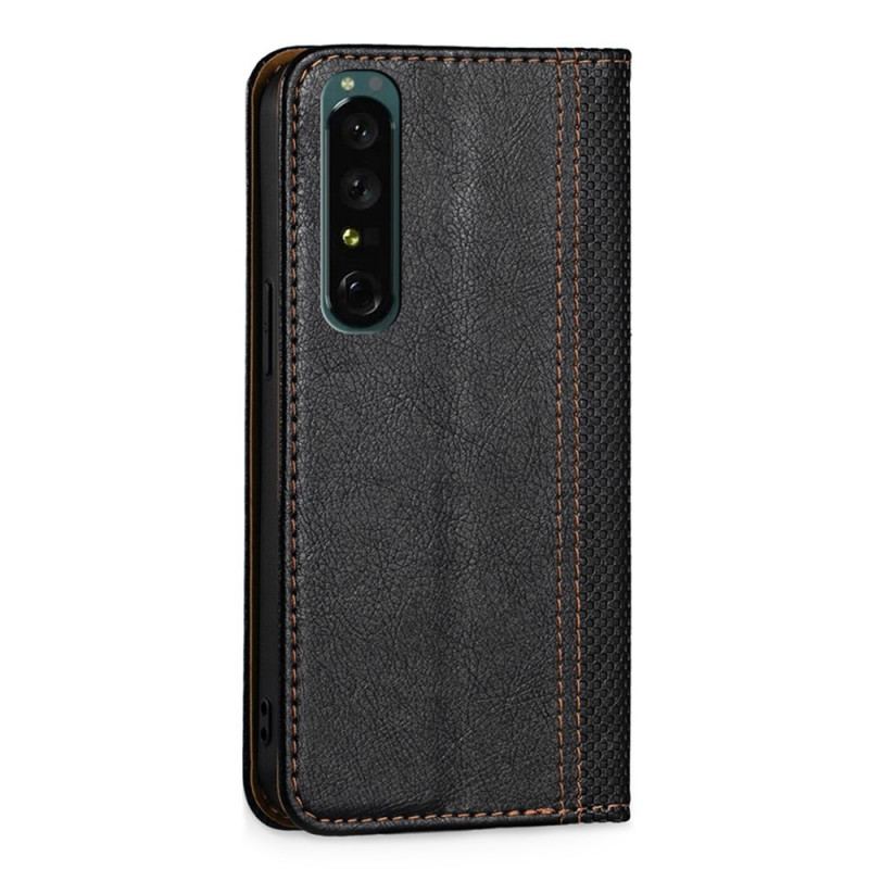 Capa De Celular Para Sony Xperia 1 IV Flip Couro Falso Vintage