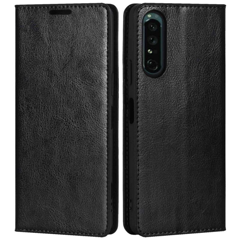 Capa De Celular Para Sony Xperia 1 IV Flip Couro Genuíno