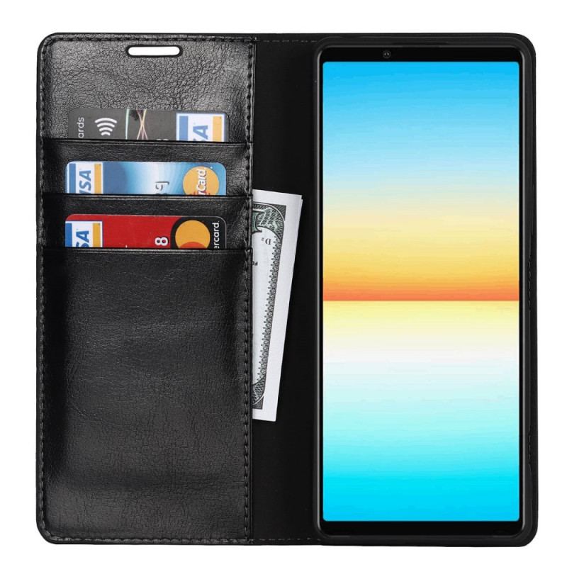 Capa De Celular Para Sony Xperia 1 IV Flip Couro Genuíno