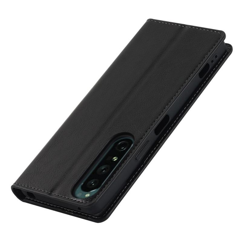 Capa De Celular Para Sony Xperia 1 IV Flip Couro Genuíno