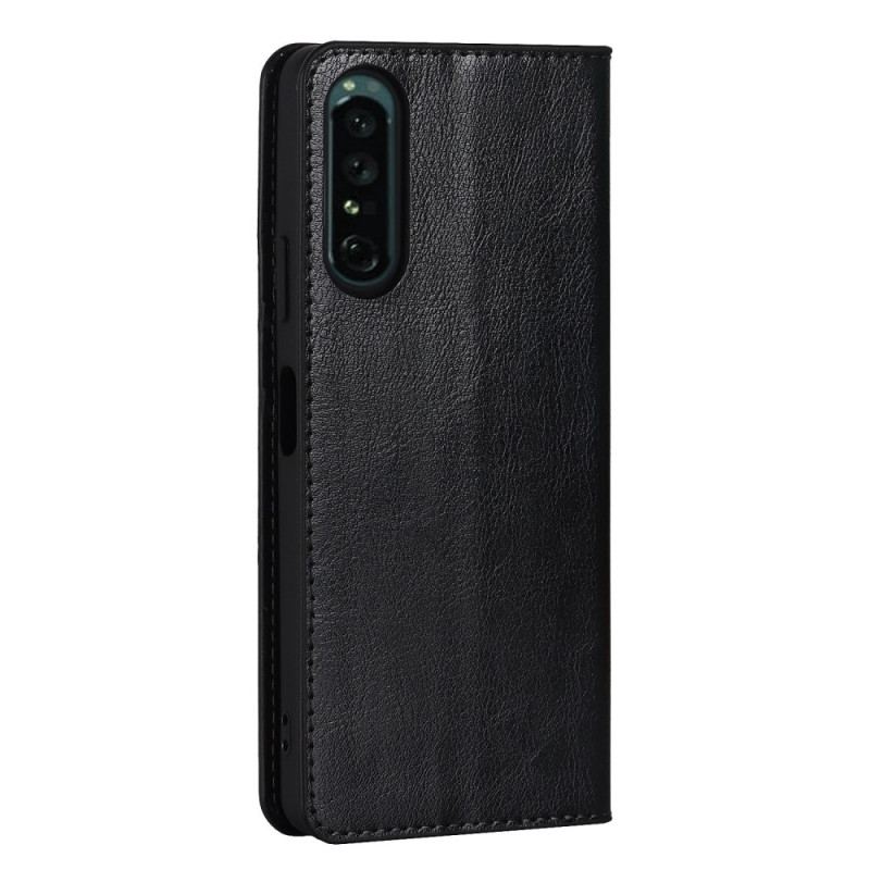 Capa De Celular Para Sony Xperia 1 IV Flip Couro Genuíno