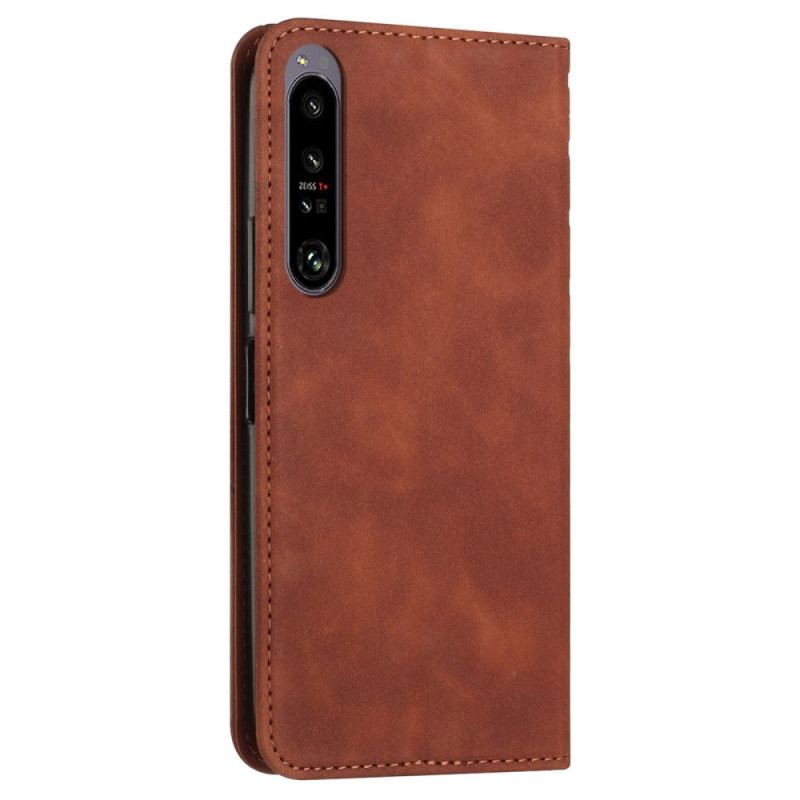 Capa De Celular Para Sony Xperia 1 IV Flip Estilo Couro Padrão 3d