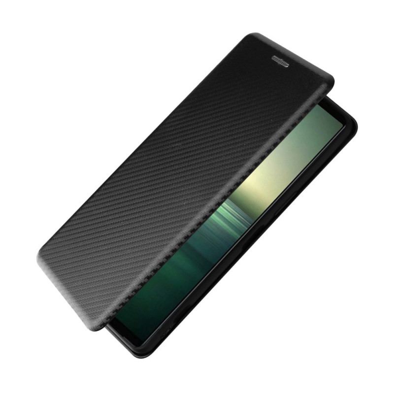 Capa De Celular Para Sony Xperia 1 IV Flip Textura De Fibra De Carbono