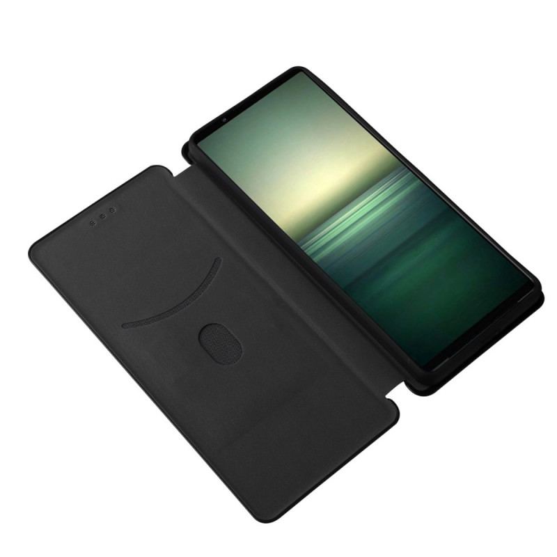 Capa De Celular Para Sony Xperia 1 IV Flip Textura De Fibra De Carbono