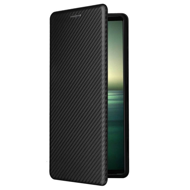 Capa De Celular Para Sony Xperia 1 IV Flip Textura De Fibra De Carbono