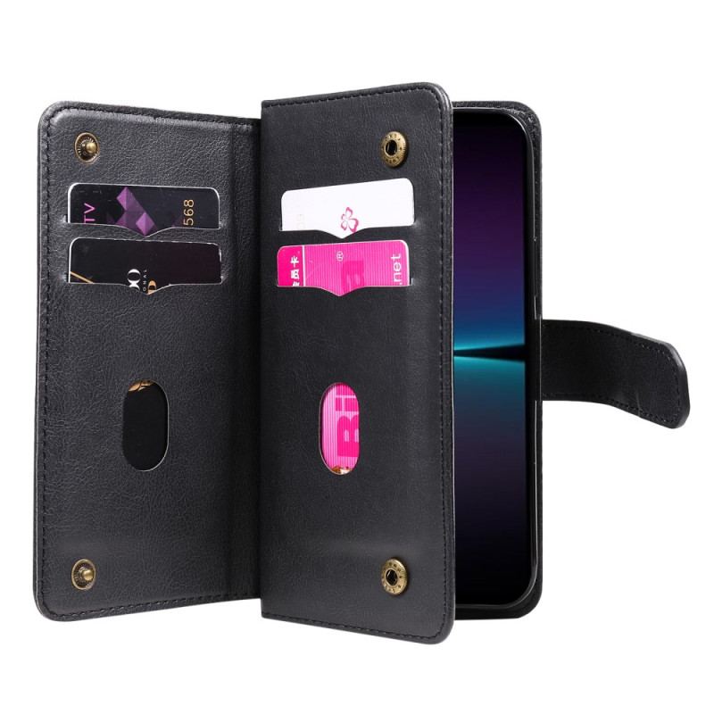 Capa De Couro Para Sony Xperia 1 IV 10 Porta-cartões