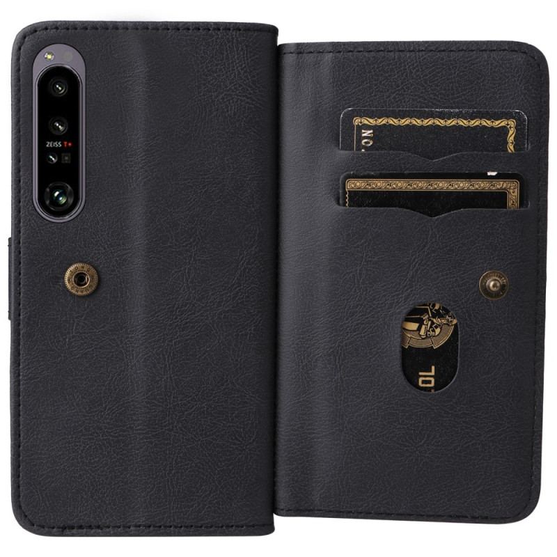 Capa De Couro Para Sony Xperia 1 IV 10 Porta-cartões