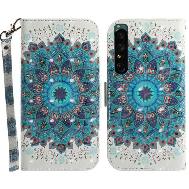 Capa De Couro Para Sony Xperia 1 IV De Cordão Mandala Strappy