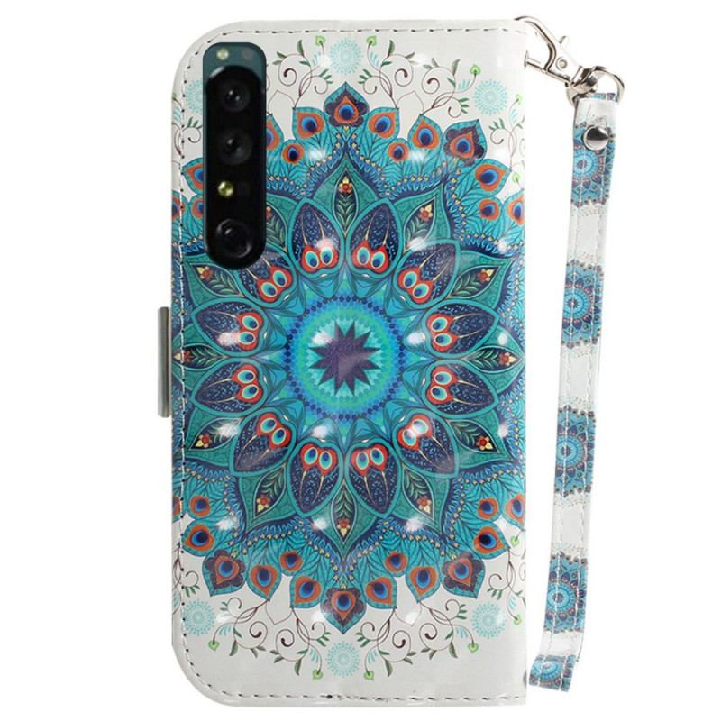 Capa De Couro Para Sony Xperia 1 IV De Cordão Mandala Strappy