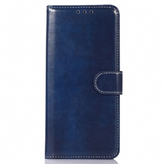 Capa De Couro Para Sony Xperia 1 IV Costuras Expostas Estilo Couro