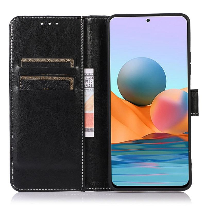 Capa De Couro Para Sony Xperia 1 IV Costuras Expostas Estilo Couro