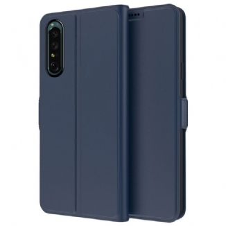 Capa De Couro Para Sony Xperia 1 IV Efeito Couro Fino