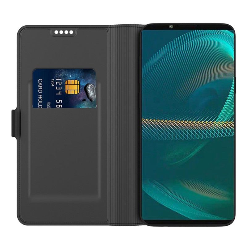 Capa De Couro Para Sony Xperia 1 IV Efeito Couro Fino