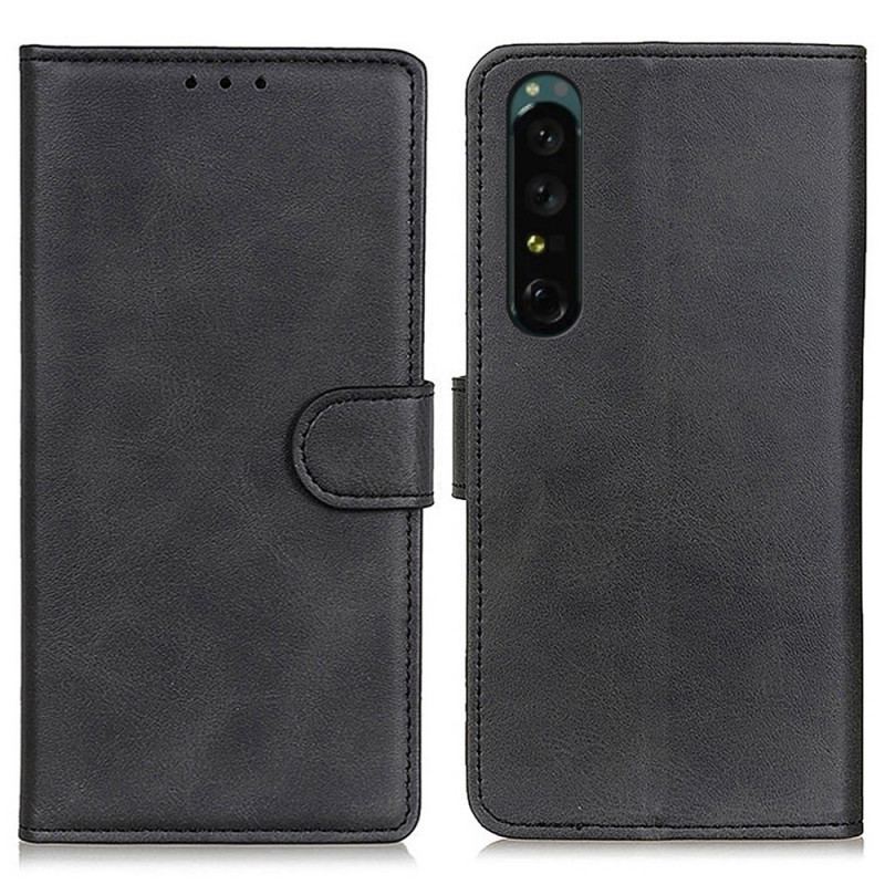 Capa De Couro Para Sony Xperia 1 IV Efeito De Couro Fosco