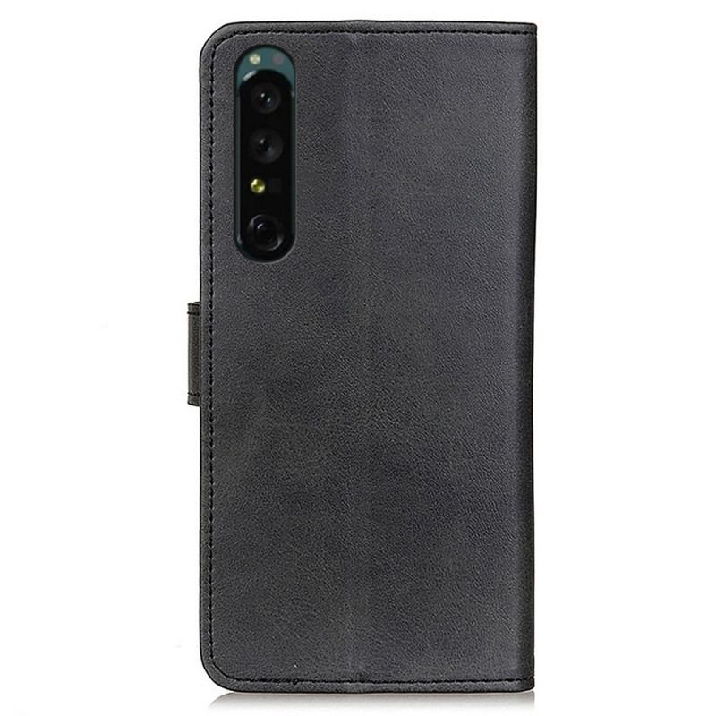 Capa De Couro Para Sony Xperia 1 IV Efeito De Couro Fosco