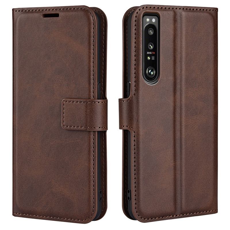 Capa De Couro Para Sony Xperia 1 IV Efeito Couro Retrô