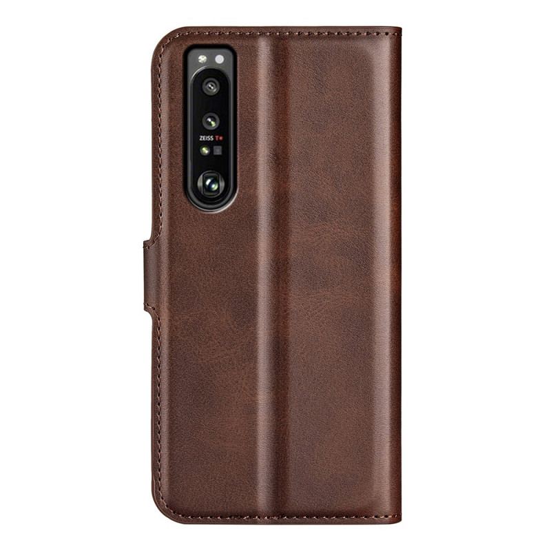 Capa De Couro Para Sony Xperia 1 IV Efeito Couro Retrô