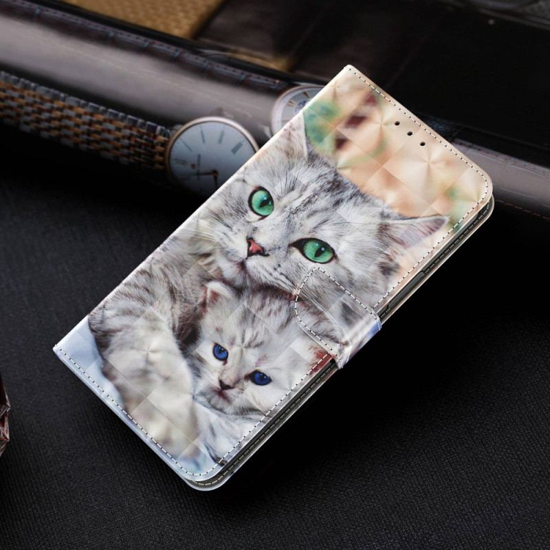 Capa De Couro Para Sony Xperia 1 IV Família De Gatos