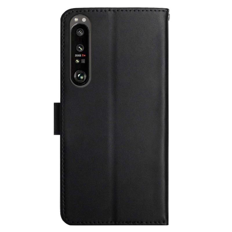 Capa De Couro Para Sony Xperia 1 IV Couro Napa Genuíno