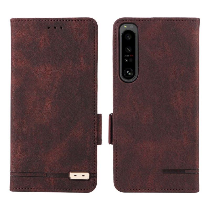 Capa De Couro Para Sony Xperia 1 IV Refinamento Luxuoso