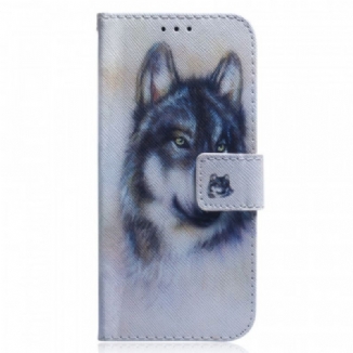 Capa Em Pele Para Sony Xperia 1 IV Cachorro Aquarela