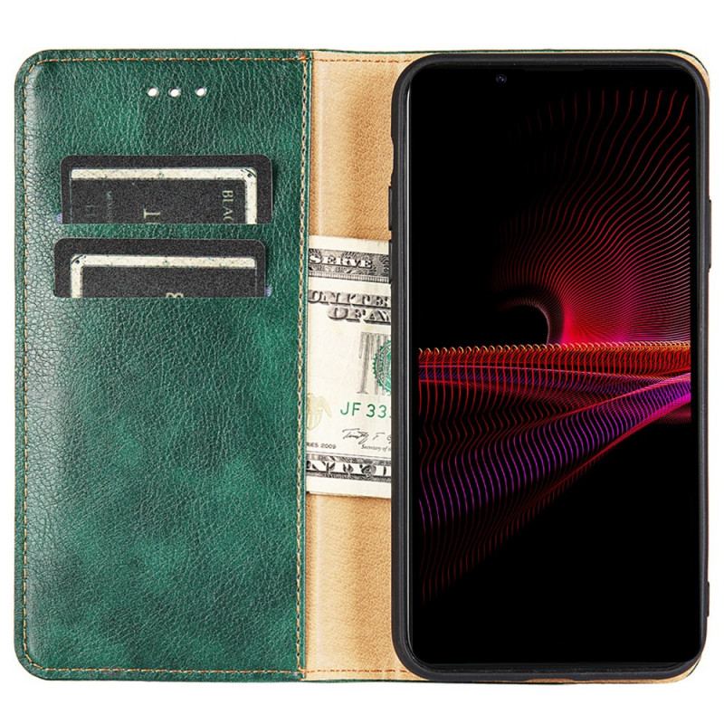 Capa Em Pele Para Sony Xperia 1 IV Design Vintage