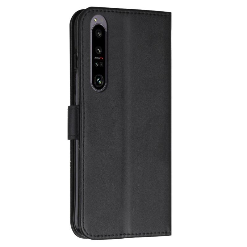 Capa Em Pele Para Sony Xperia 1 IV Estilo Geométrico De Couro Com Alça