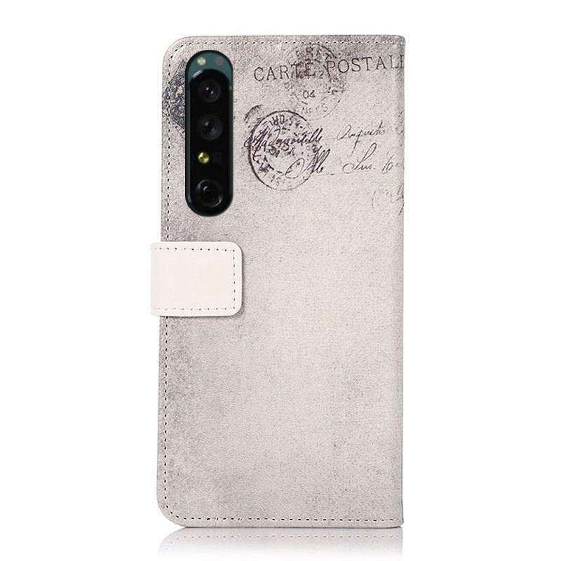 Capa Em Pele Para Sony Xperia 1 IV Gato Viajante