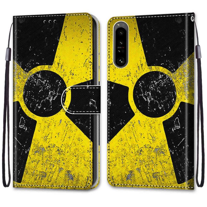 Capa Flip Para Sony Xperia 1 IV Amarelo E Preto