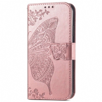 Capa Flip Para Sony Xperia 1 IV Borboleta Barroca