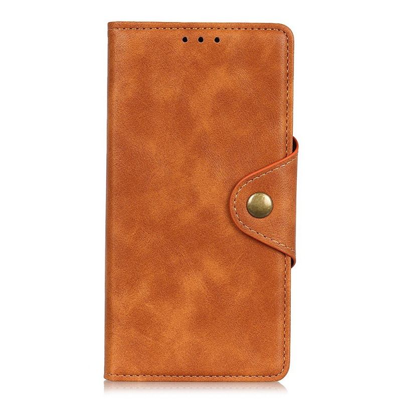 Capa Flip Para Sony Xperia 1 IV Botão De Couro Falso