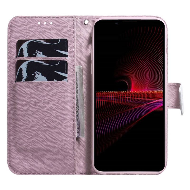 Capa Flip Para Sony Xperia 1 IV De Cordão Bomba Strappy