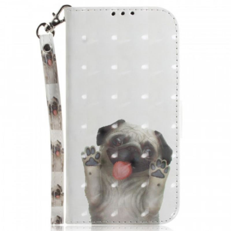 Capa Flip Para Sony Xperia 1 IV De Cordão Cachorro Tanga